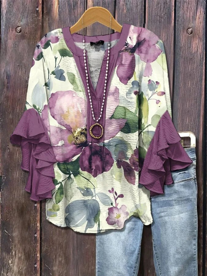 Amélie™ | Blouse Vintage À Imprimé Floral