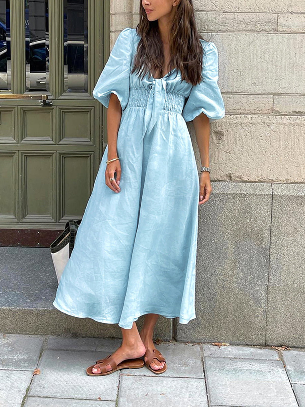 Amaraine™ I Robe en lin-coton à nouer
