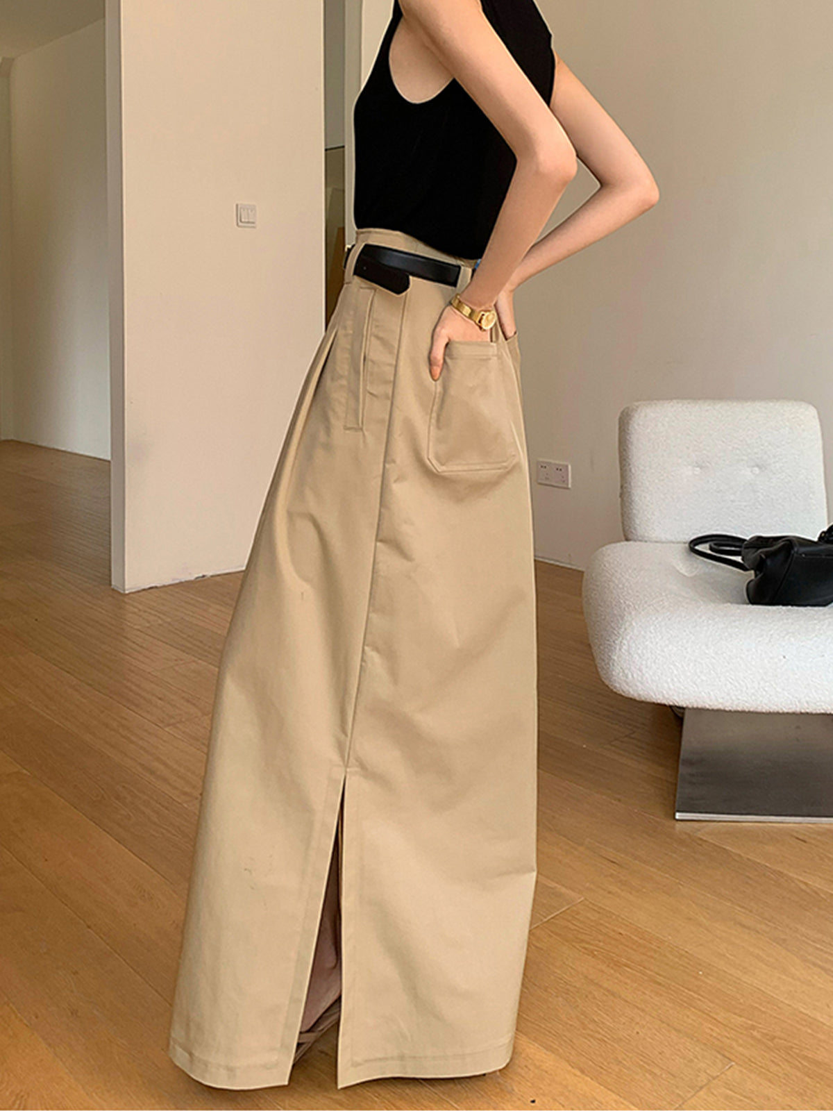 Amaraine™ I Jupe maxi coton évasée