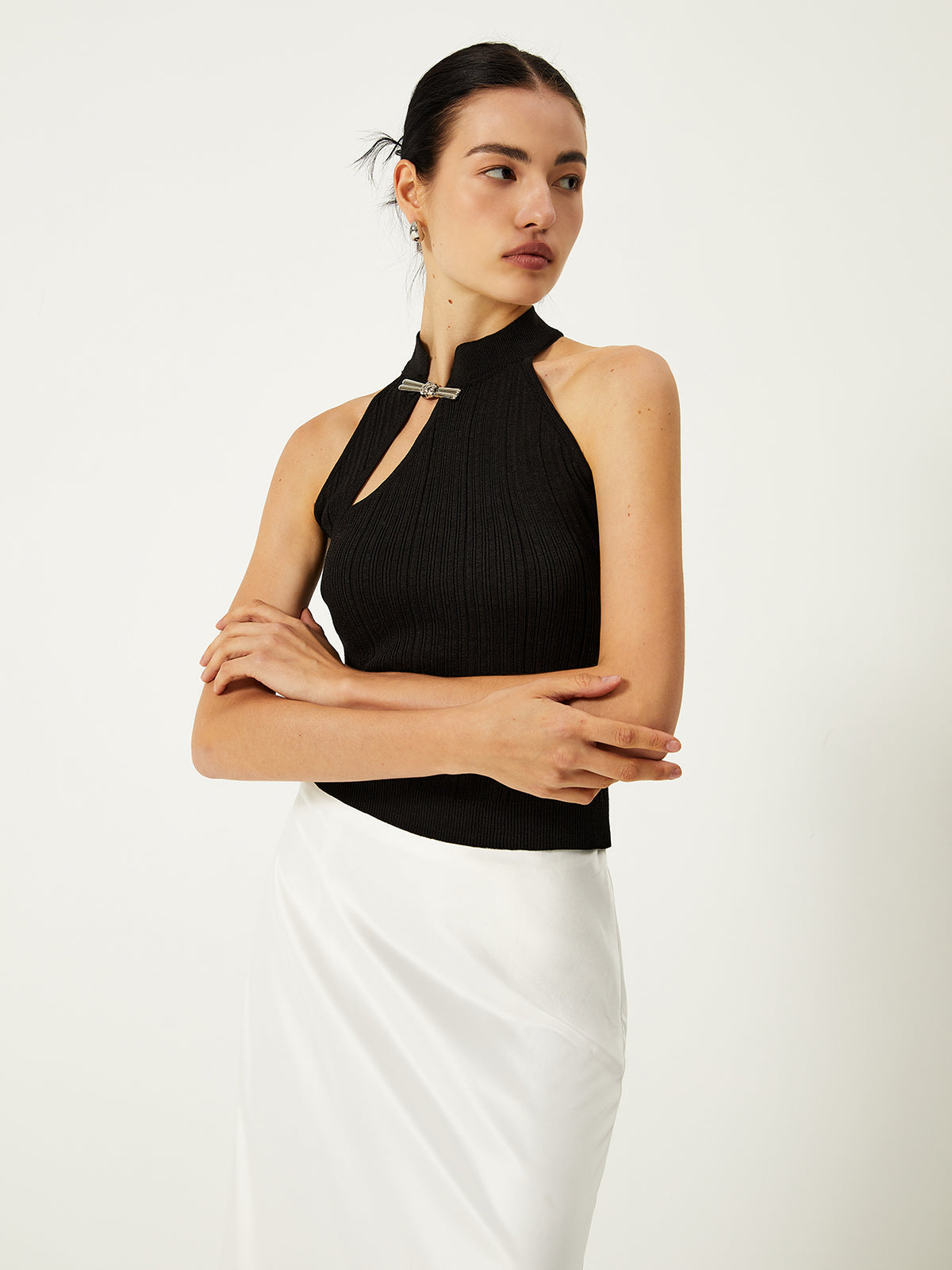 Amaraine™ I Gilet chic à boutons uniques