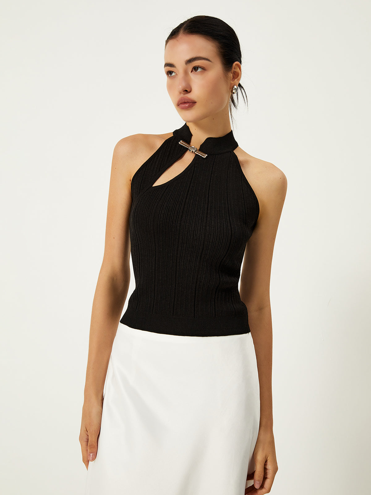 Amaraine™ I Gilet chic à boutons uniques