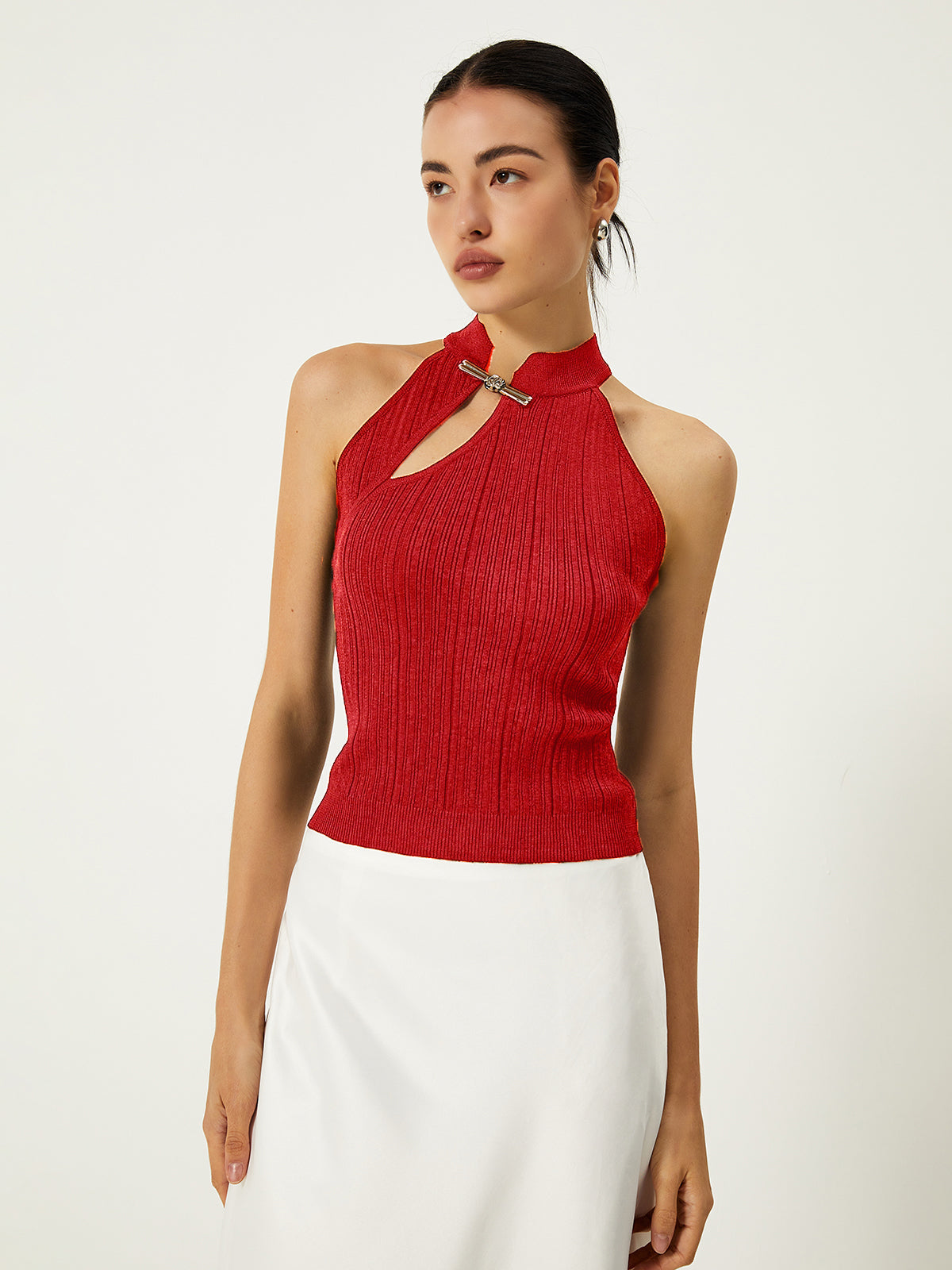 Amaraine™ I Gilet chic à boutons uniques