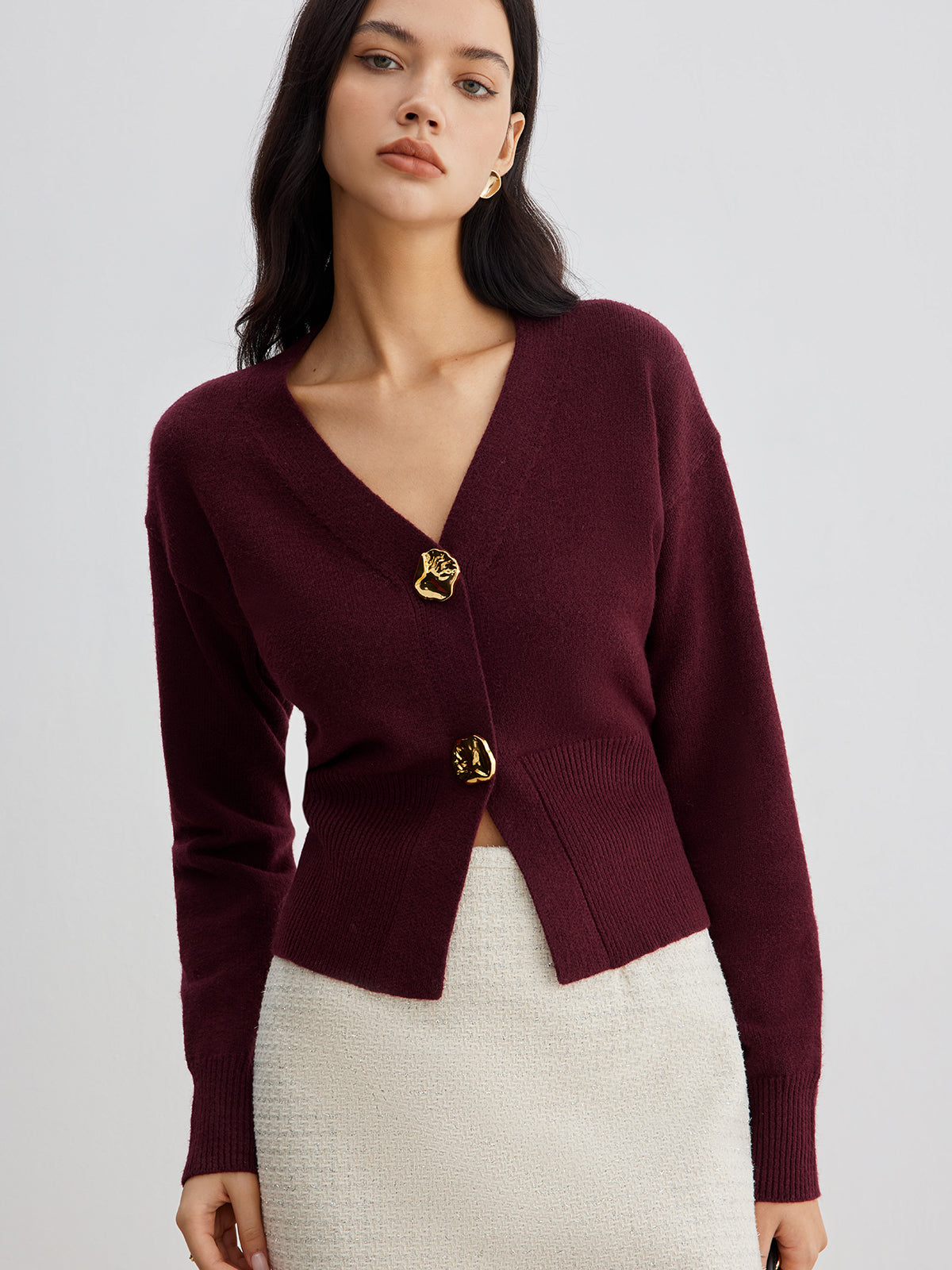Amaraine™ I Cardigan métallique chic