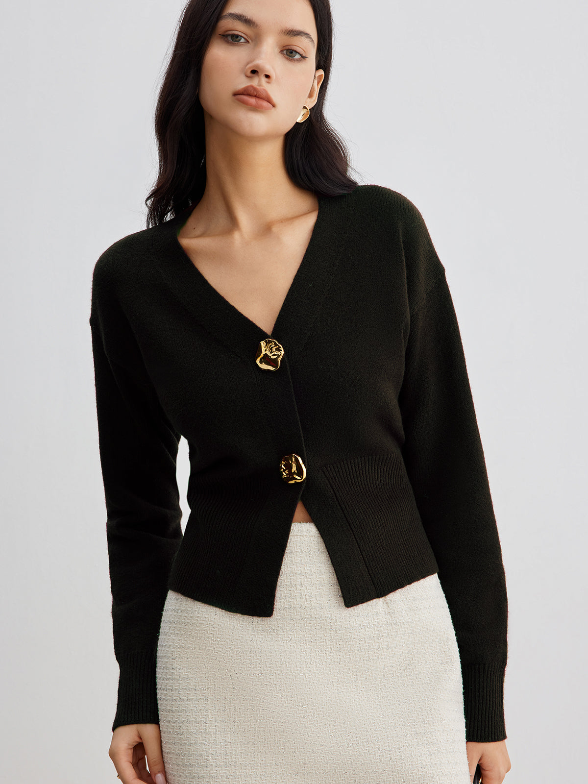 Amaraine™ I Cardigan métallique chic