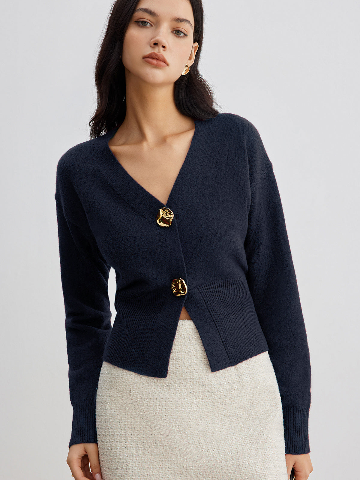 Amaraine™ I Cardigan métallique chic
