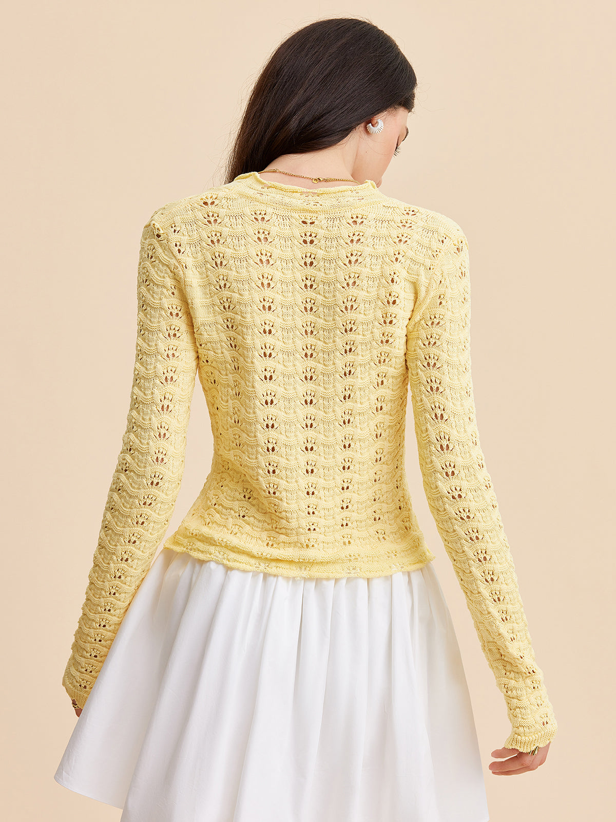 Amaraine™ I Cardigan en crochet orné d’un nœud élégant