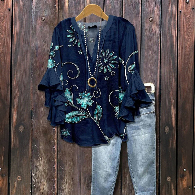 Amélie™ | Blouse Vintage À Imprimé Floral
