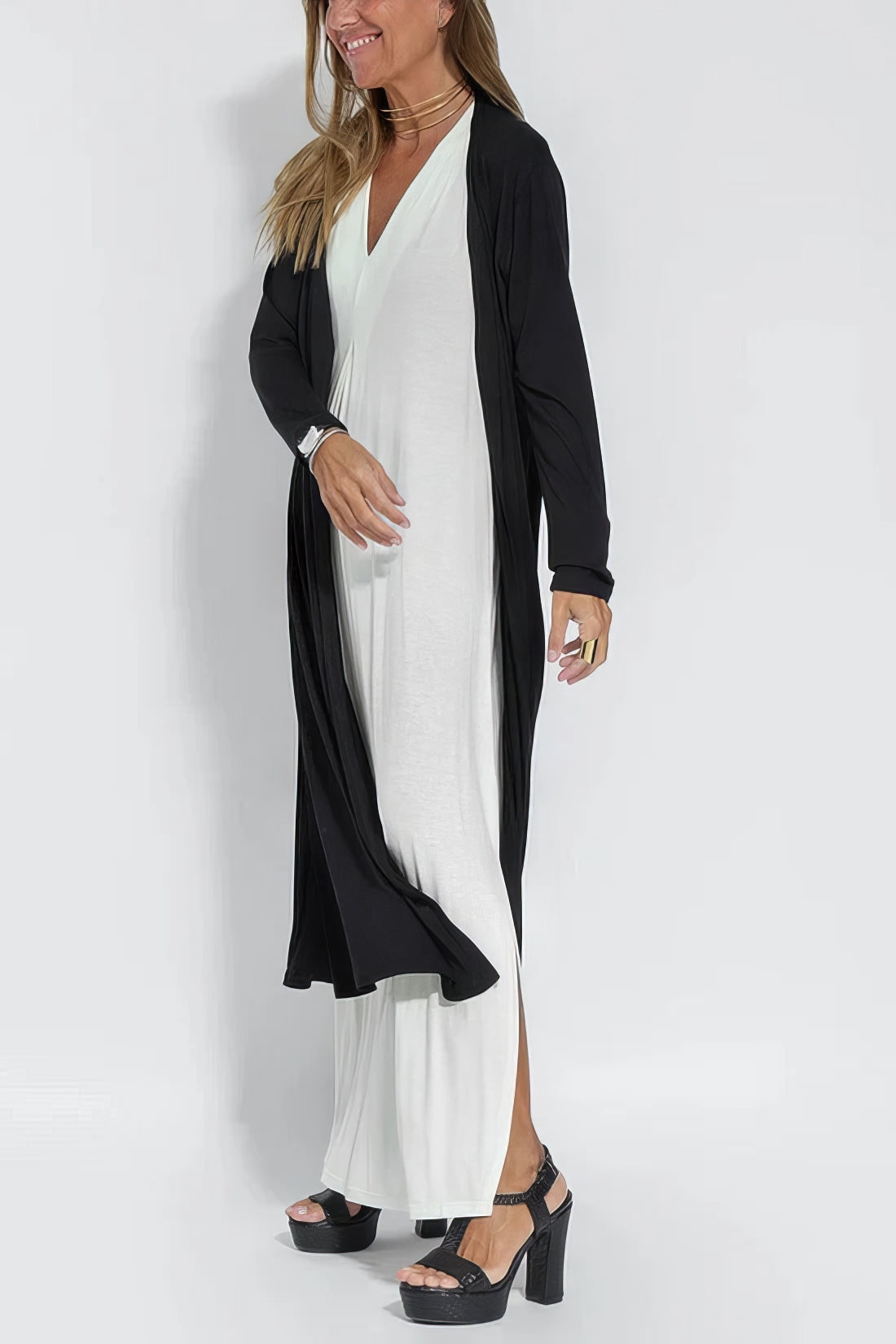 ELISE | Robe Longue Élégante avec Gilet Assorti Offert