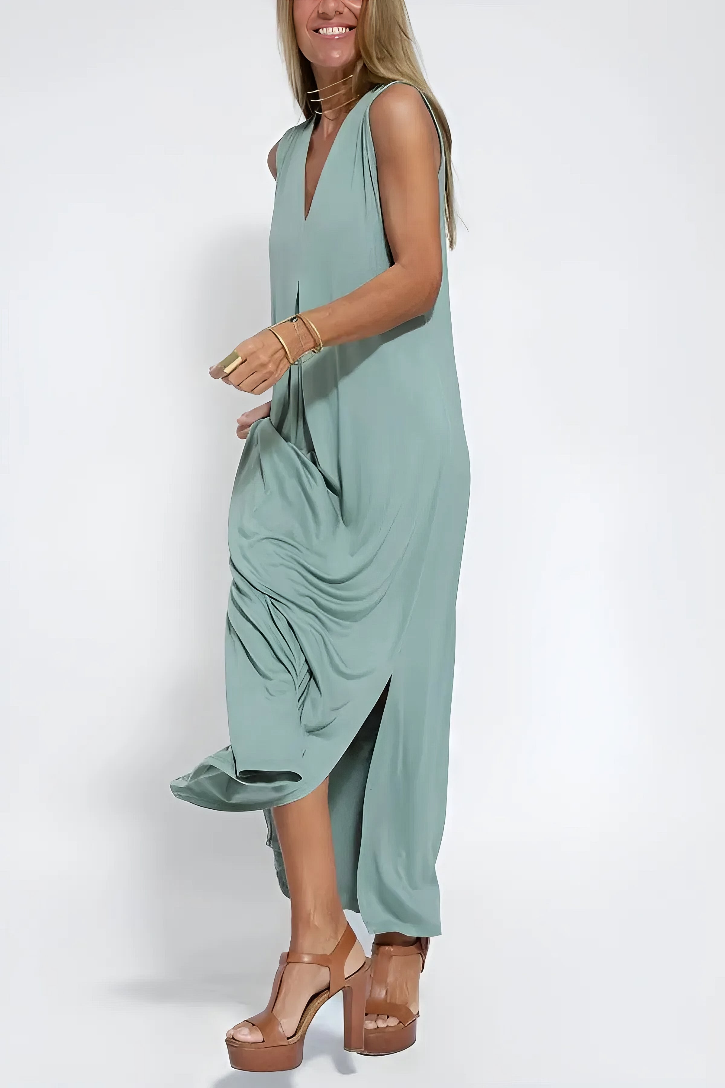 ELISE | Robe Longue Élégante avec Gilet Assorti Offert