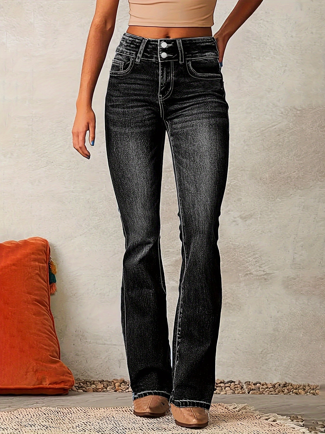Marylène™ – Jean évasé taille haute tendance