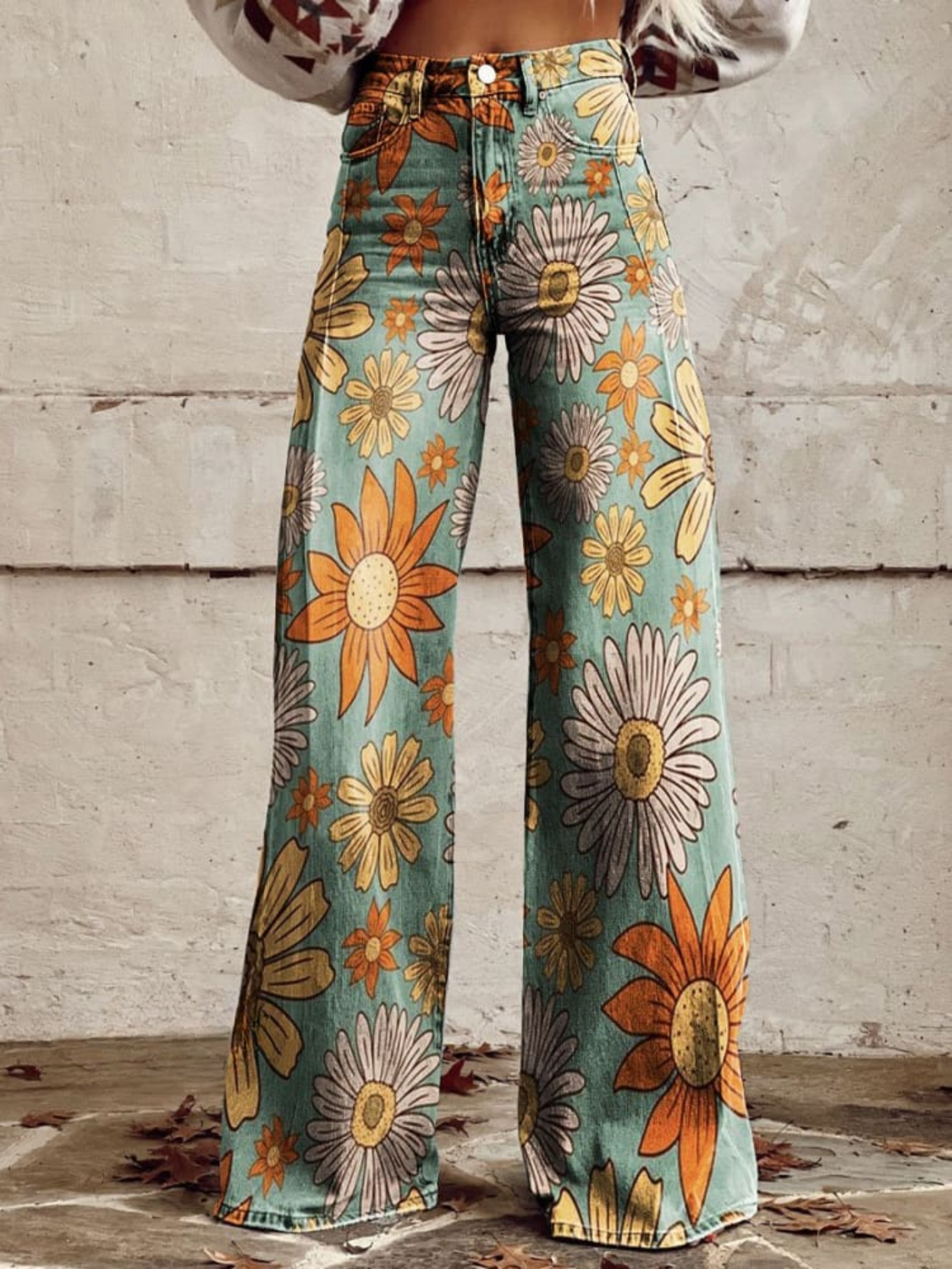 Amaraine™ I Pantalons Palazzo Fleuris Vintage