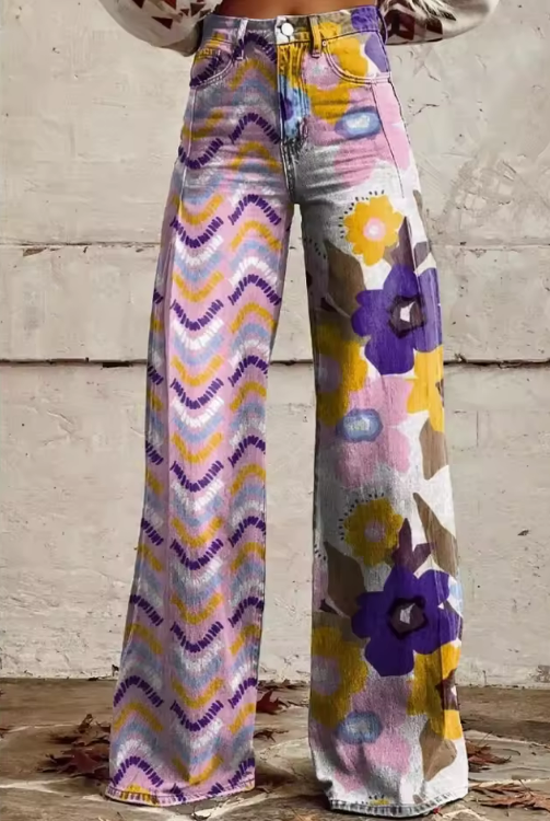 Amaraine™ I Pantalons Boho Fleuris Élégance Artistique