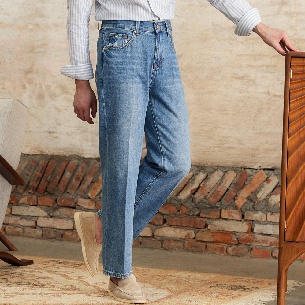 Marcel™ I Pantalons en denim plissés élégants