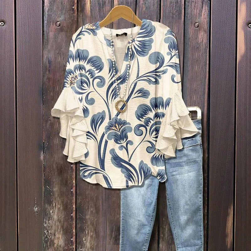 Amélie™ | Blouse Vintage À Imprimé Floral