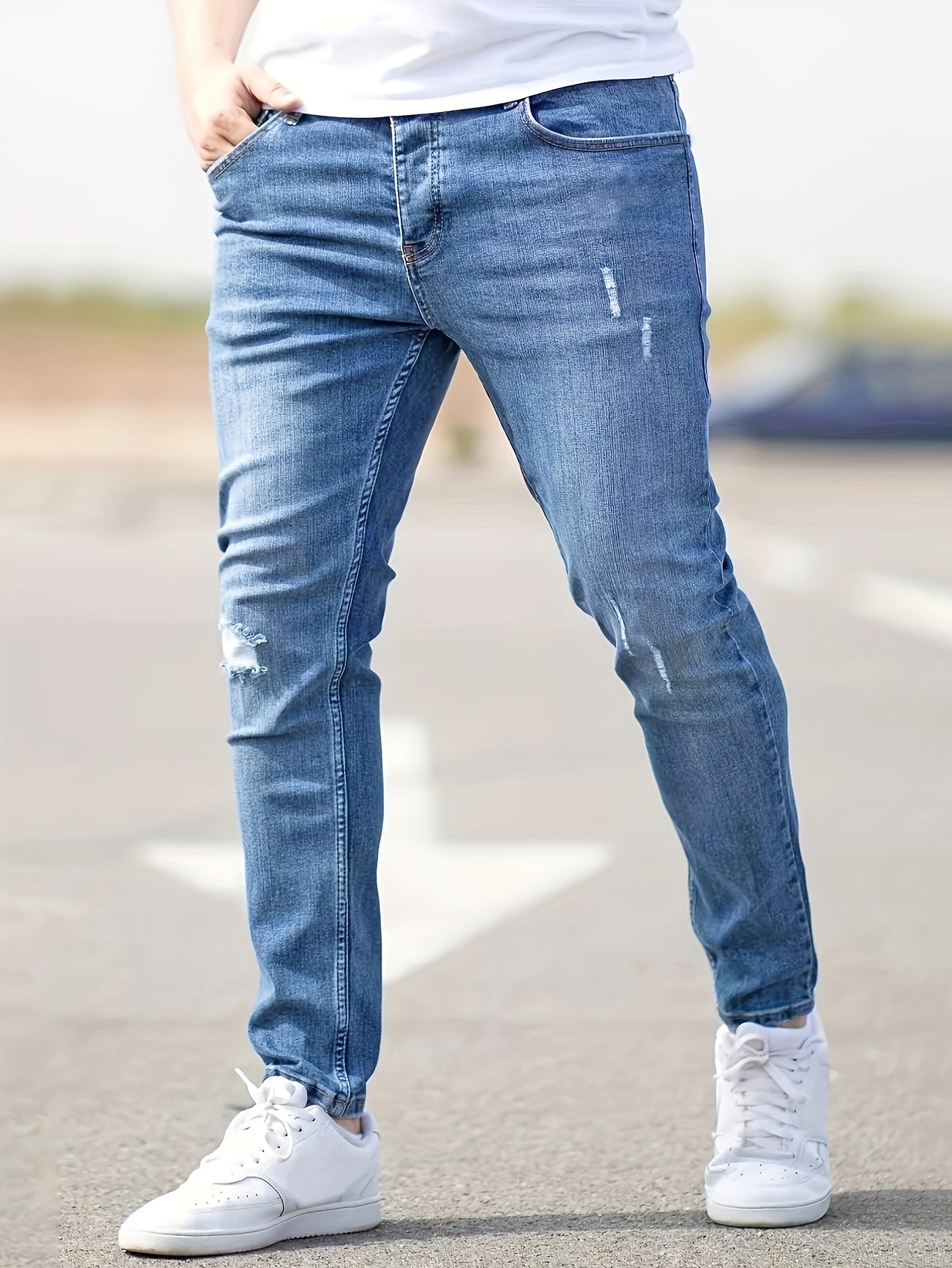 Olivier™ I Pantalon Jean Chic avec Détails Effilochés