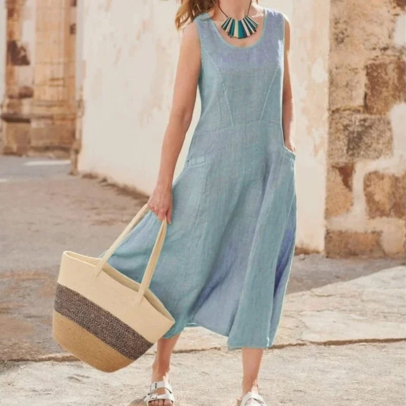 Natsi™ | Robe Élégante en Lin et Coton (La meilleure qualité)