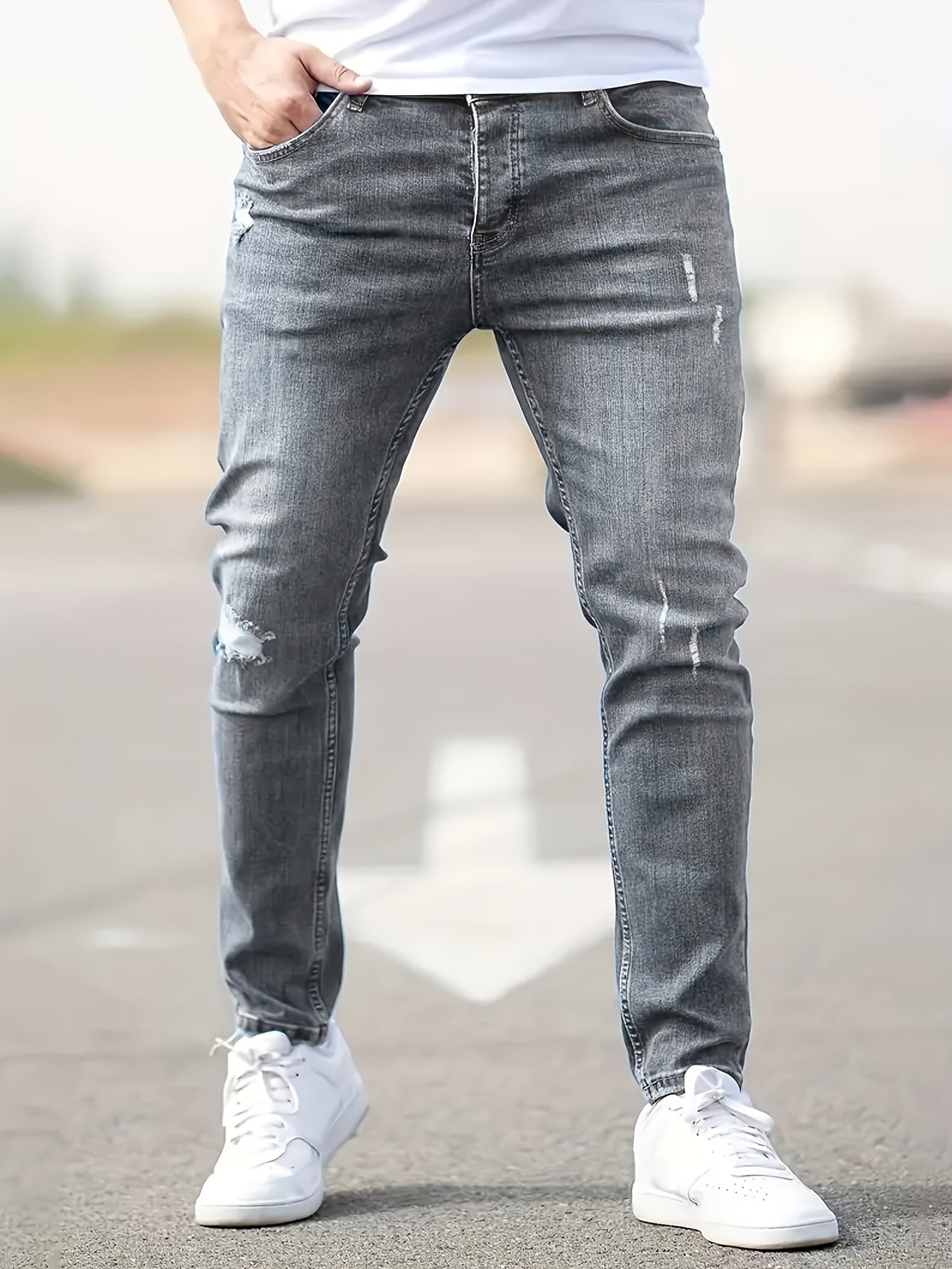 Olivier™ I Pantalon Jean Chic avec Détails Effilochés