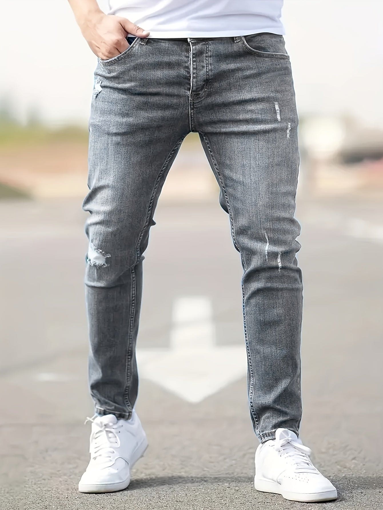 Olivier™ I Pantalon Jean Chic avec Détails Effilochés