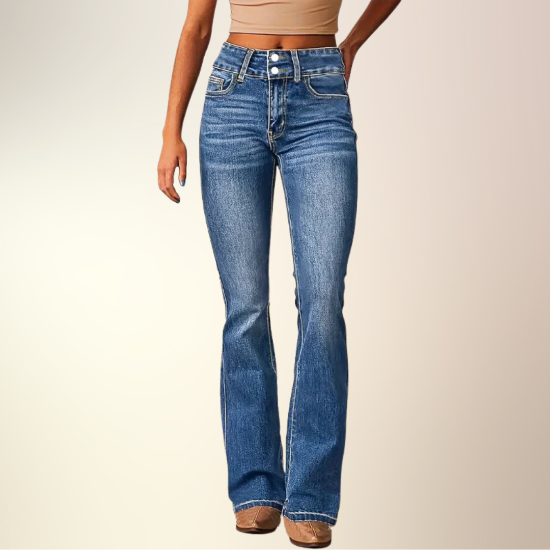 Marylène™ – Jean évasé taille haute tendance