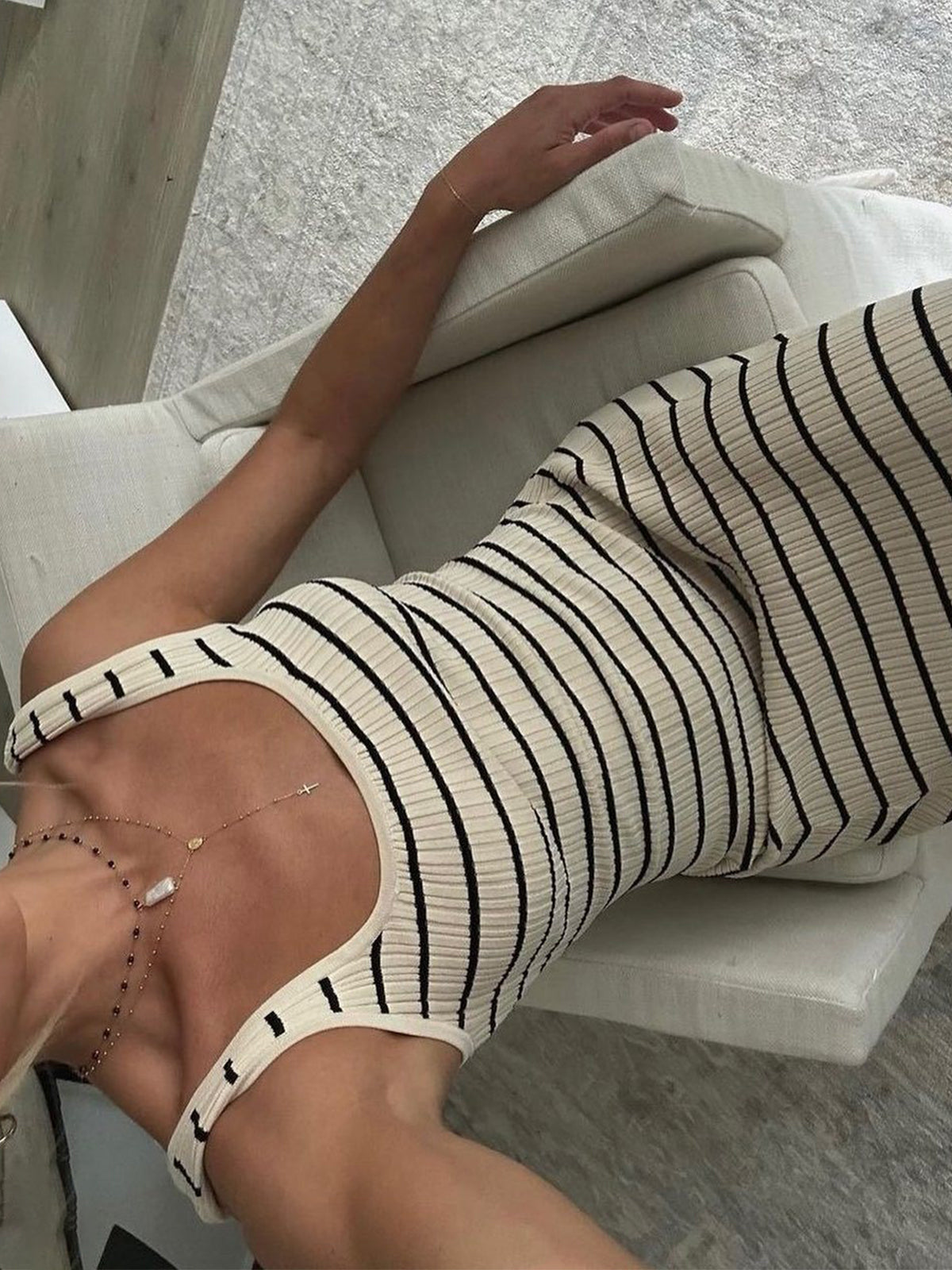 Amaraine™ I Robe rayée élégante