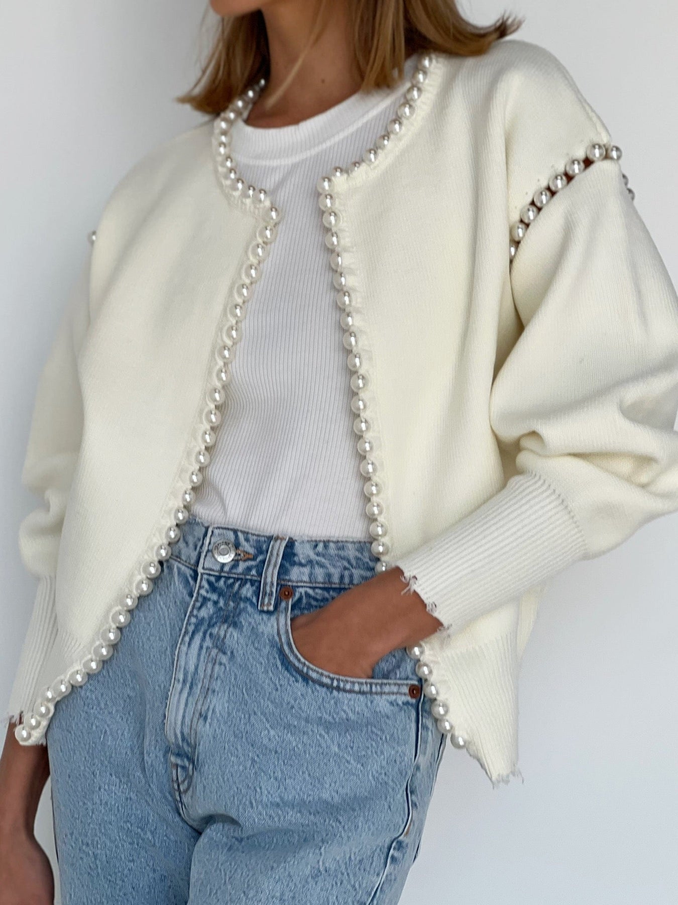 Amaraine™ I Cardigan à détails perlés