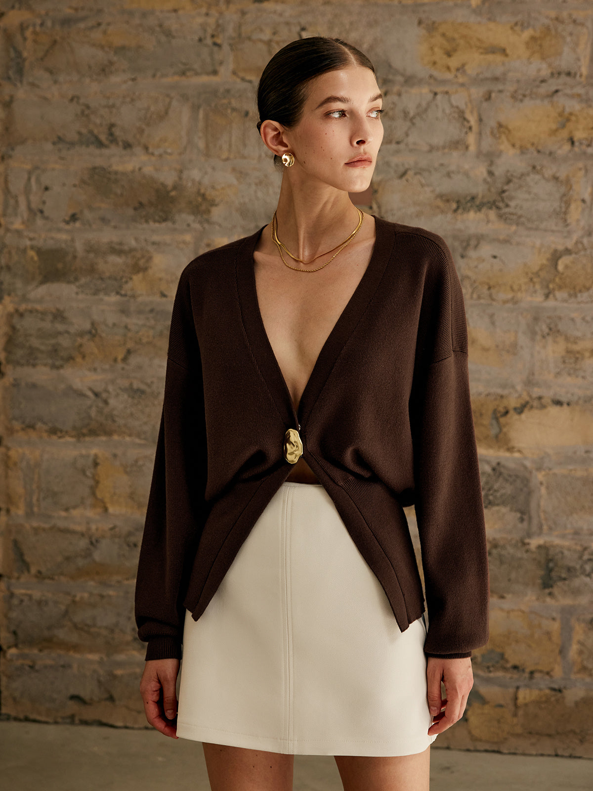 Amaraine™ I Cardigan à détails dorés