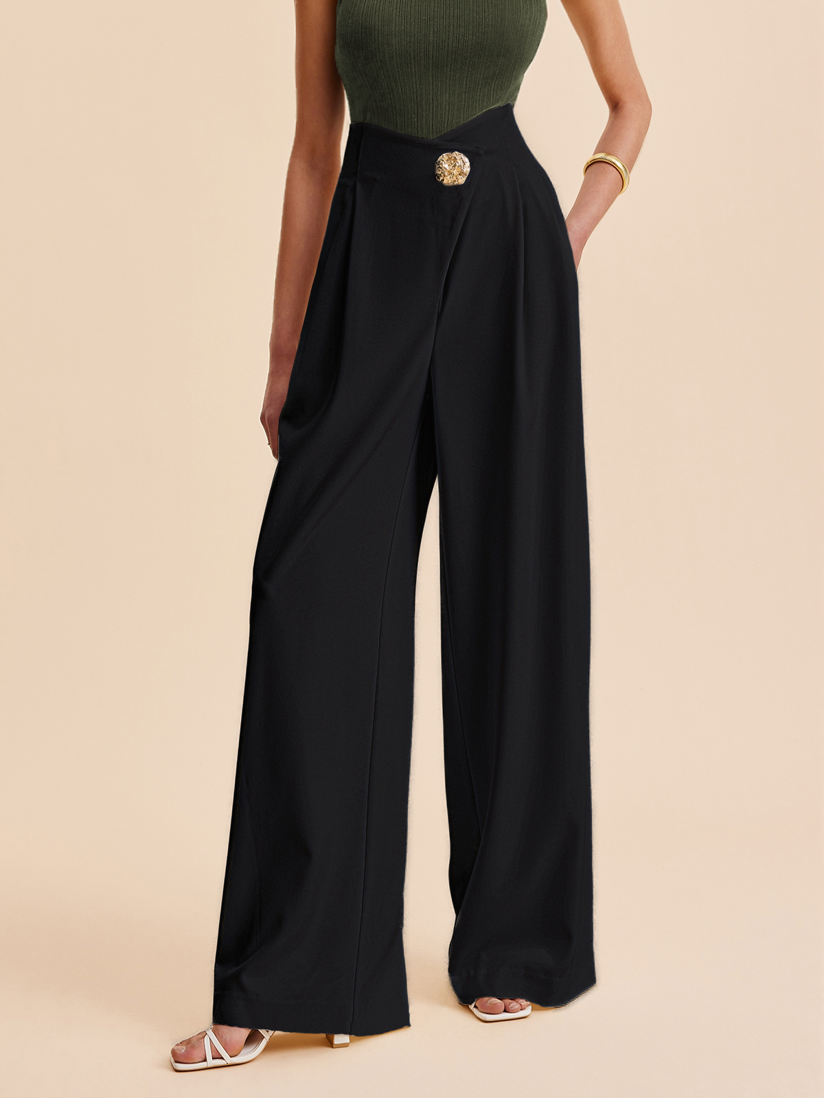 Amaraine™ I Pantalon taille haute élégant