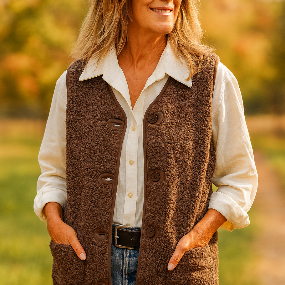 Élodie™ I Gilet Chaud à Boutons