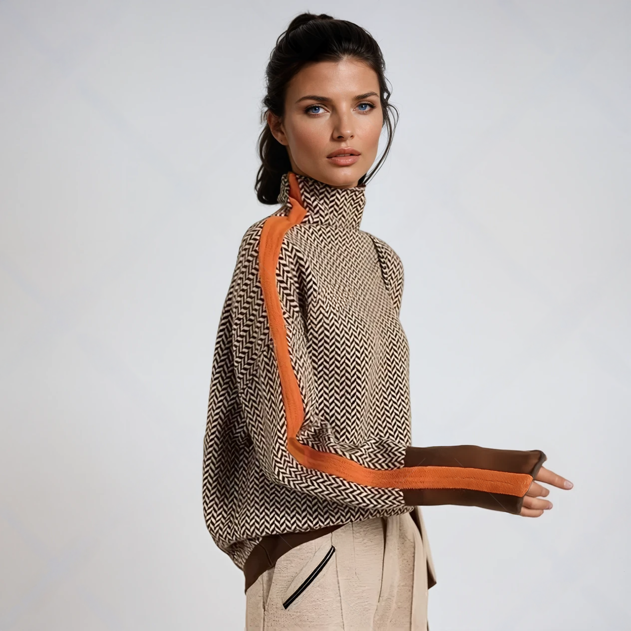 VERA™ | Pull à col haut et rayures contrastées