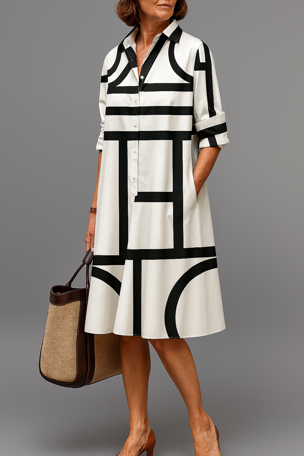 Brigitte™ | Robe Midi Luxe pour une Élégance Naturelle