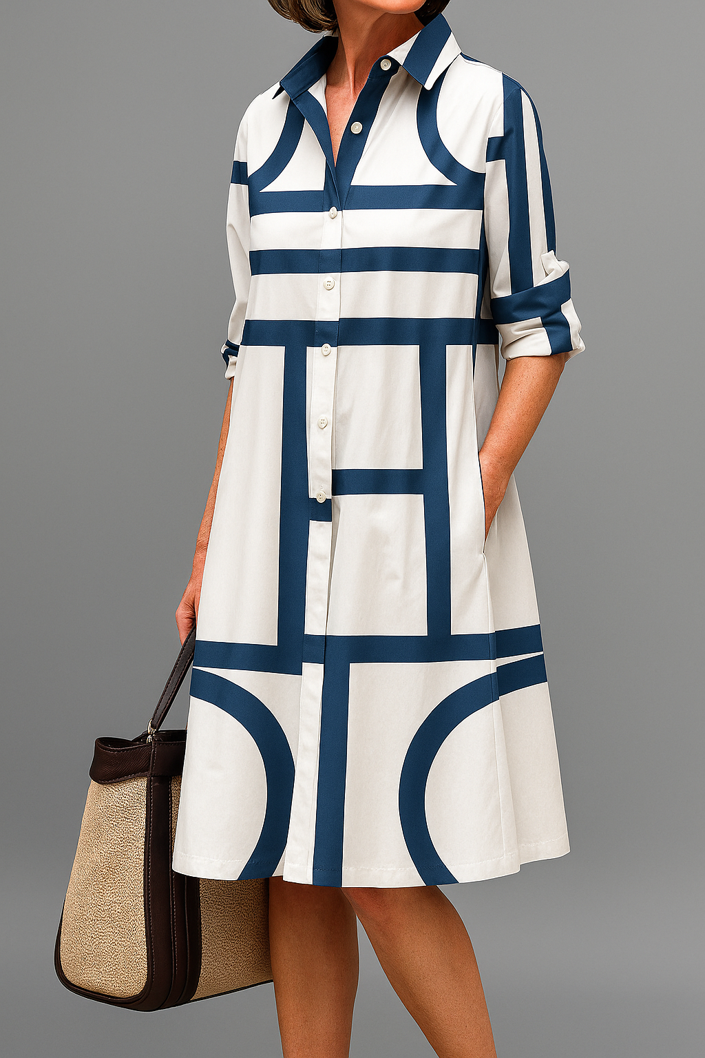 Brigitte™ | Robe Midi Luxe pour une Élégance Naturelle