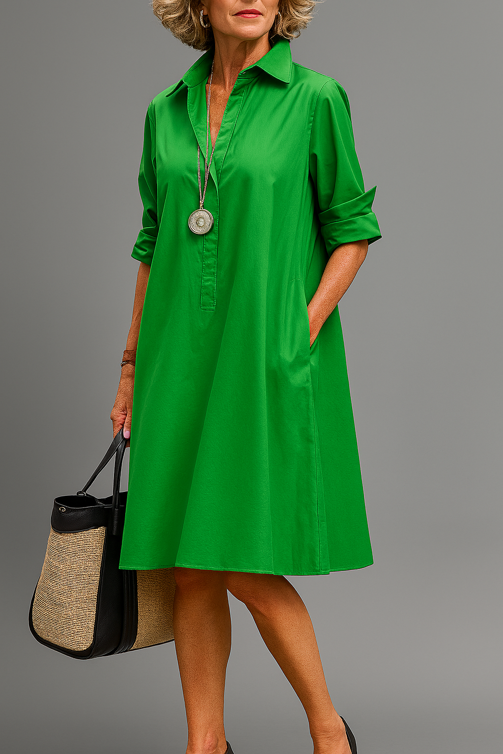 Bernadette - Robe Midi Élégante au Charme Intemporel