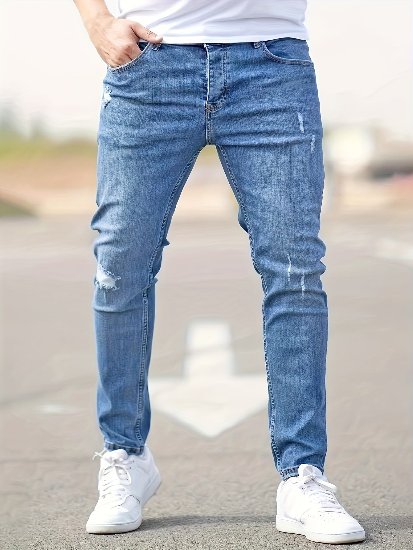 Olivier™ I Pantalon Jean Chic avec Détails Effilochés