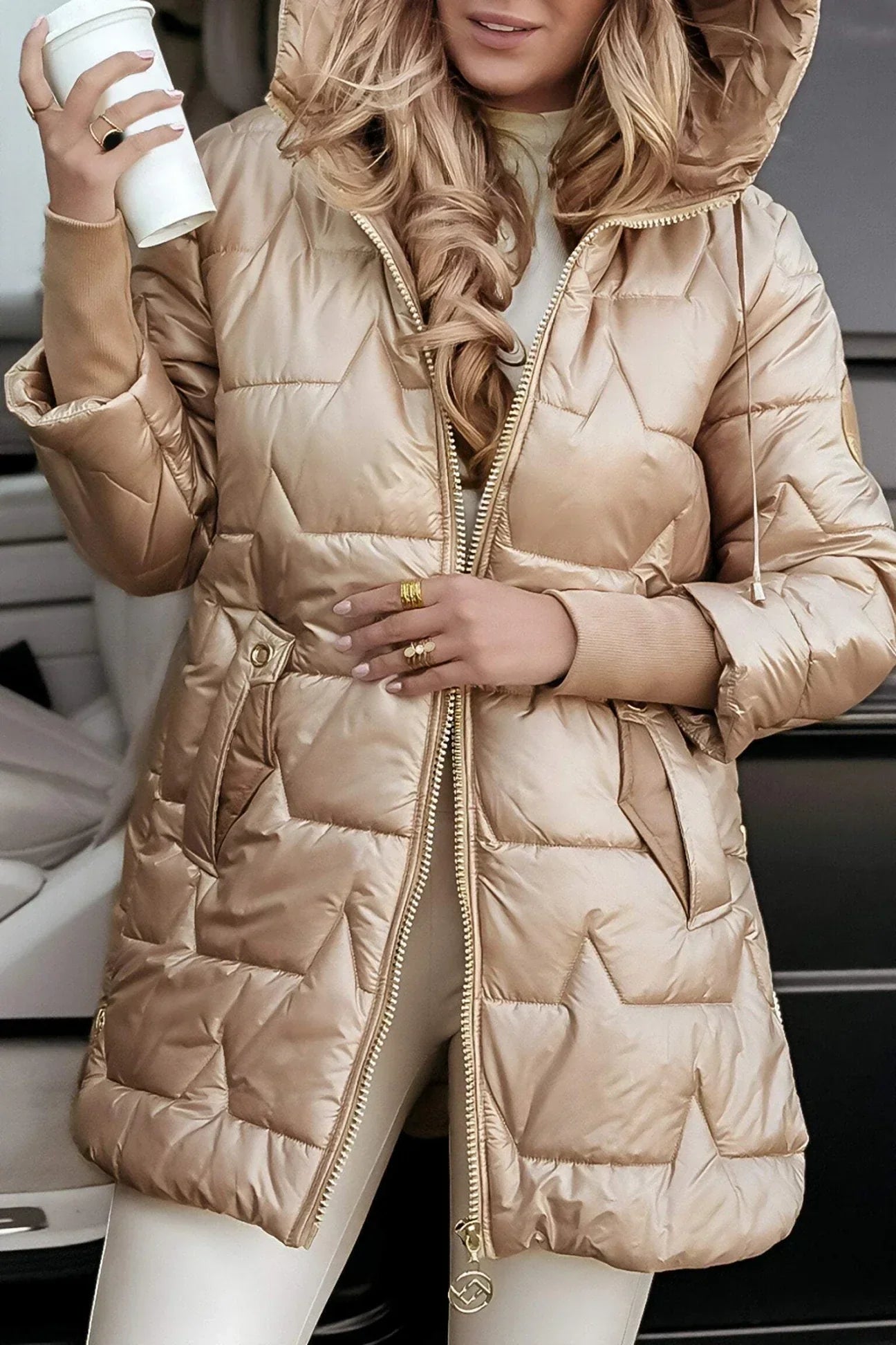 Auriane – Manteau d’Automne Élégant avec Capuche et Doublure