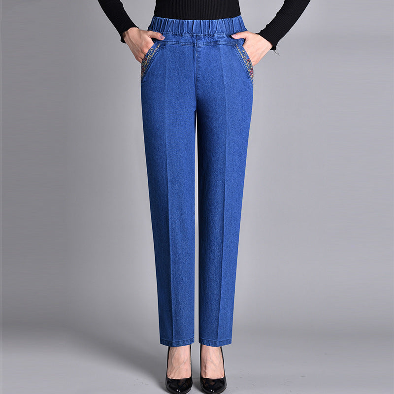 Lia™ I Jean Dame Élégance avec Poches et Taille Élastique